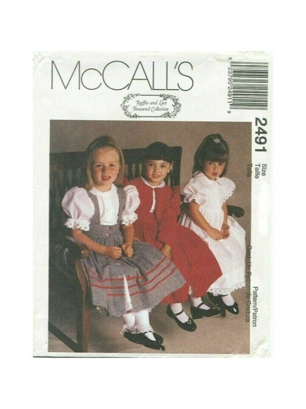 Vintage Sewing Pattern McCalls 2491 Girls Dress Jacket Ruffles Lace 2-3-4 BTS UC